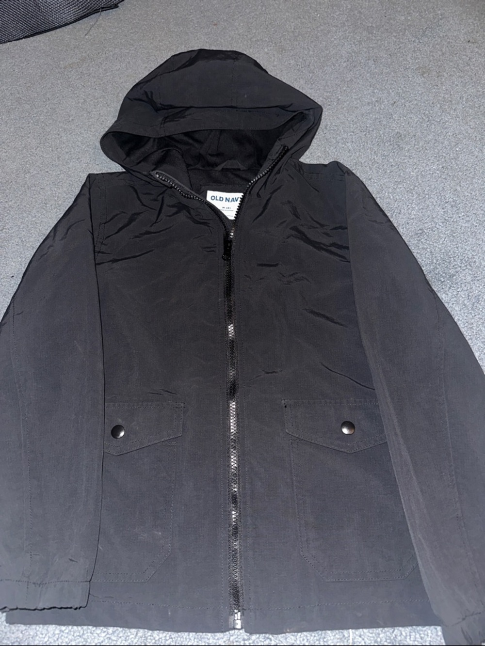 Old Navy kids Black Hooded Windbreaker Jacket